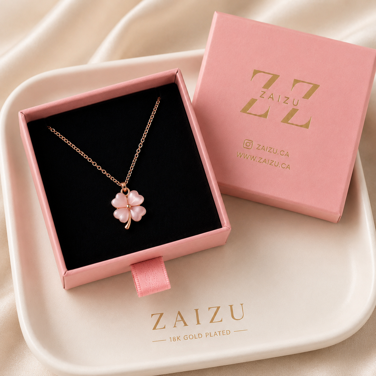 Pink Rose Gold Necklace