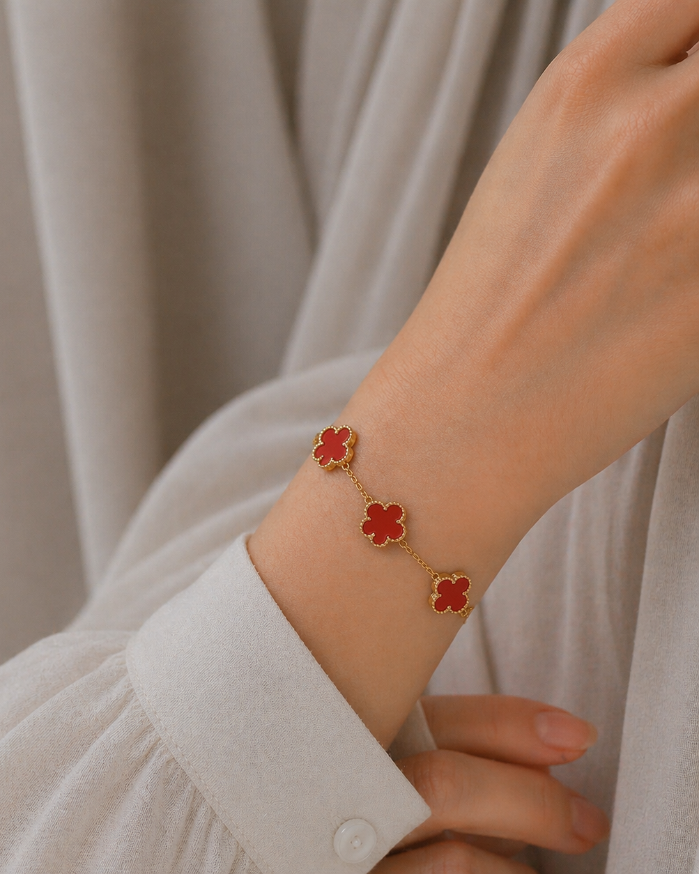 Flower Bracelet-Red