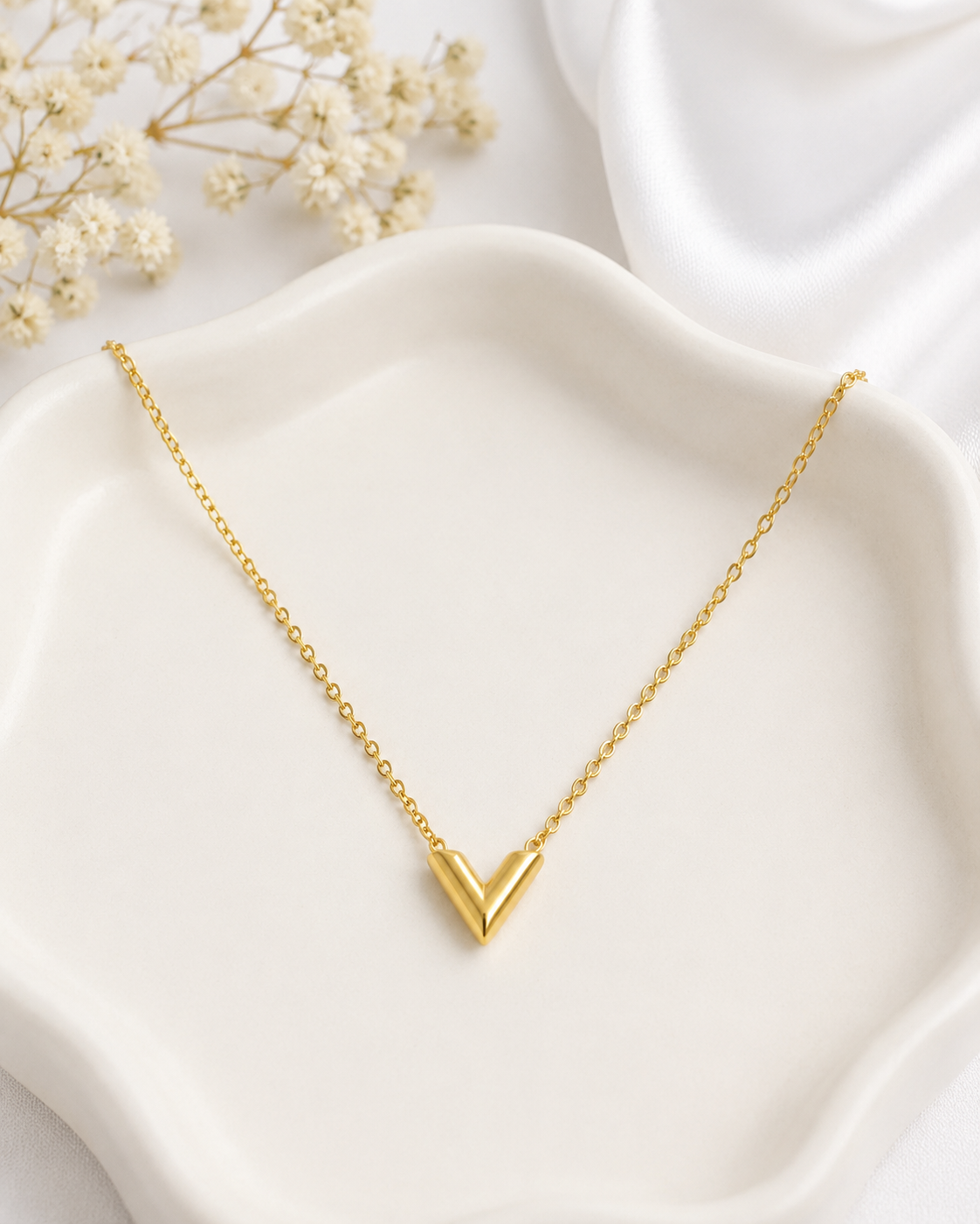 V shaped Gold Necklace