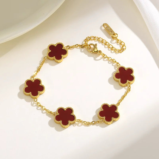 Flower Bracelet- Cherry