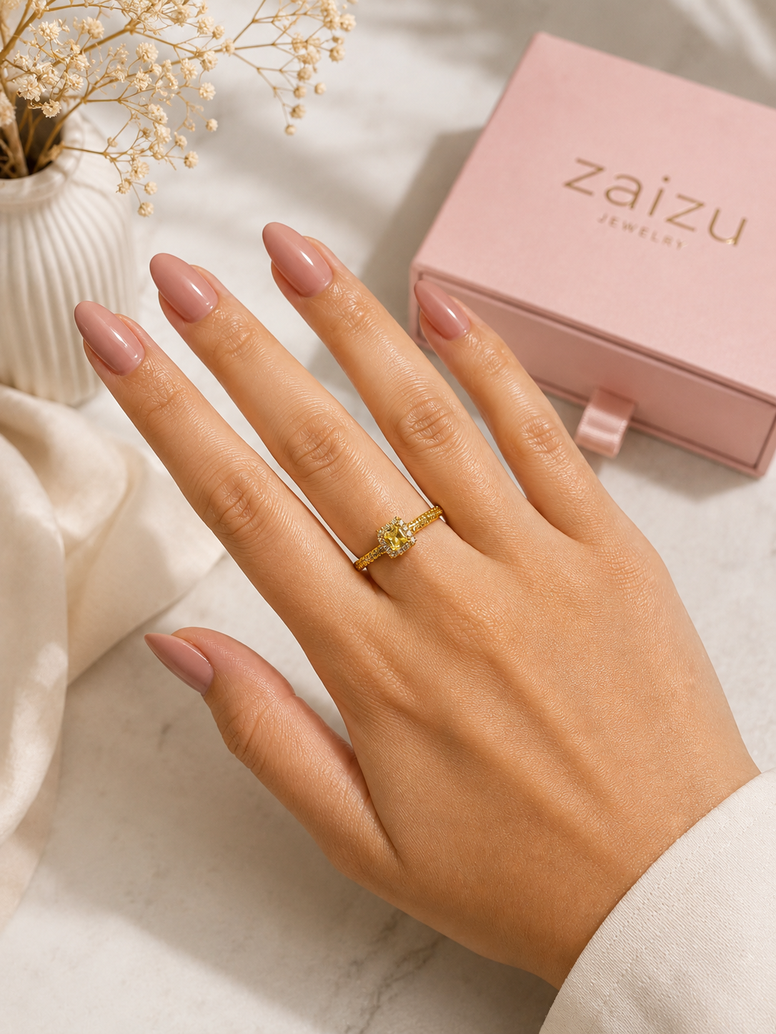Golden Halo Adjustable Ring