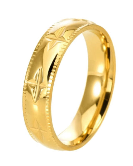 Maple leaf Carving Engagement Ring