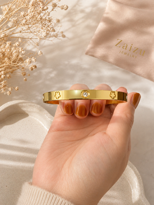 Five Flower Clover Bangle