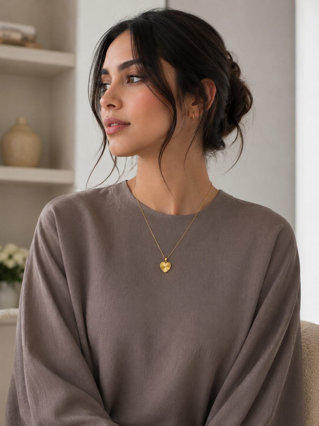 Radiant Heart Gold Necklace