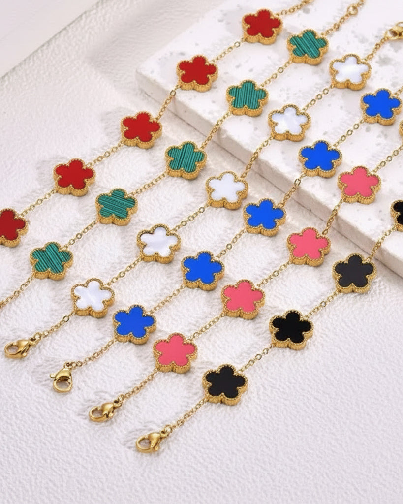 Flower Bracelet-White