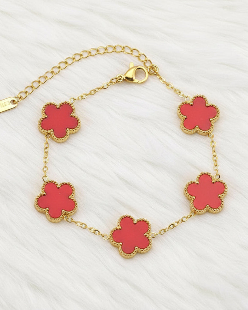 Flower Bracelet-Red