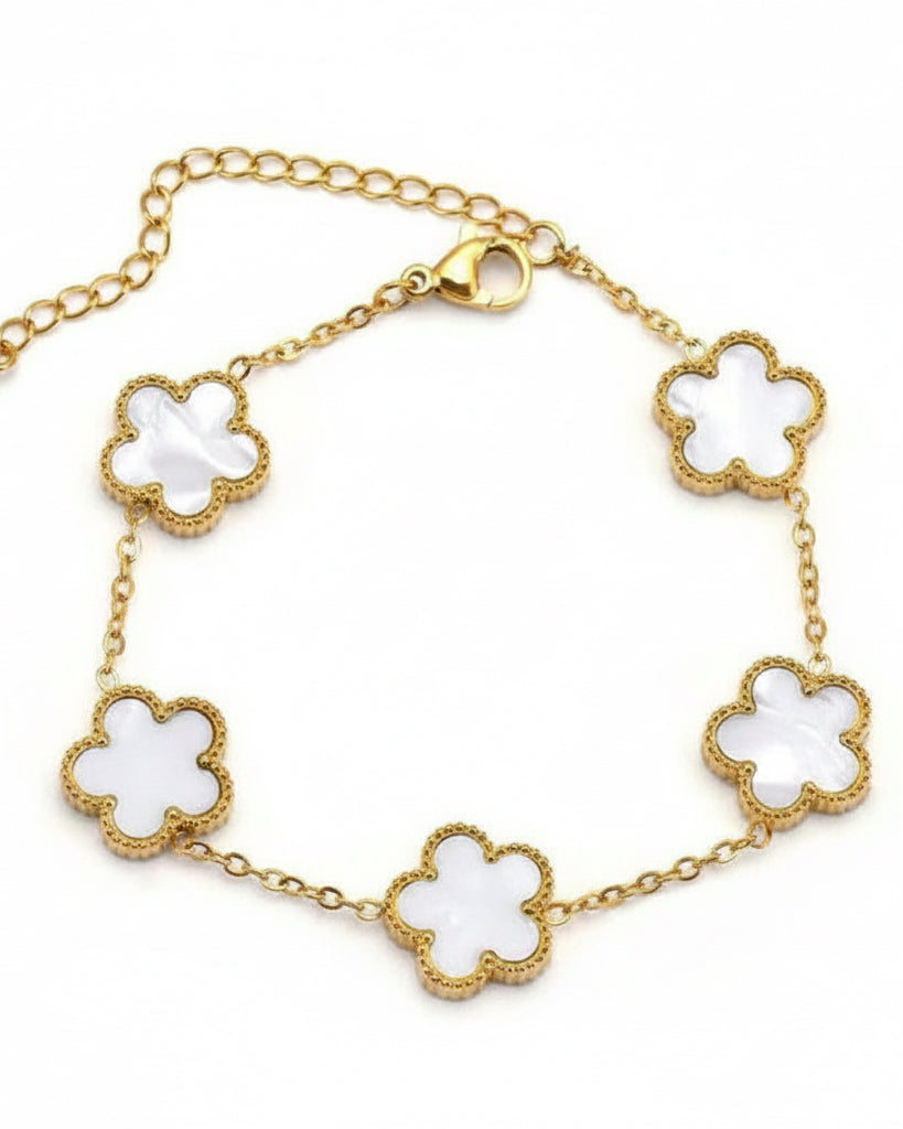 Flower Bracelet-White