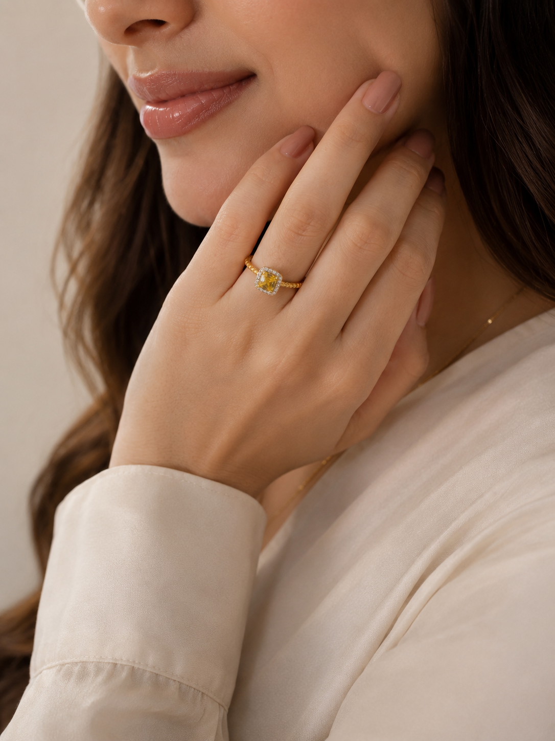 Golden Halo Adjustable Ring